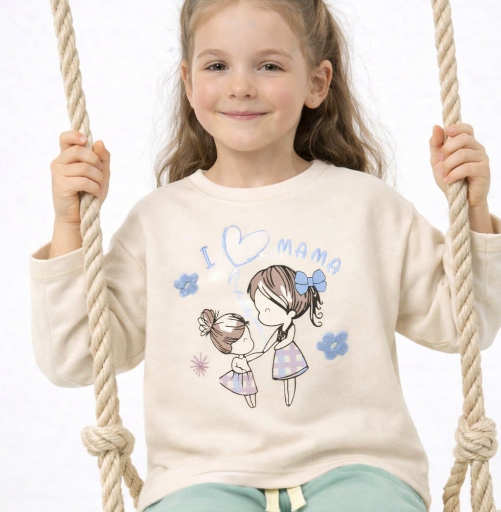 Girl on a swing in a Bobonchik tracksuit